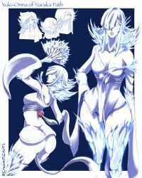 big_ass bottomless character_sheet creampieart1 ghost_girl ice original original_character ring_of_the_deep roleplay white_body white_hair yokai yuki_onna