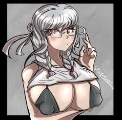 bikini bikini_top breasts danganronpa danganronpa_2:_goodbye_despair female_only huge_breasts large_breasts nipple_bulge pekoyama_peko skimpy_bikini spicezeros straight_hair