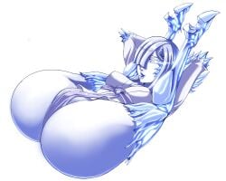 ass_focus big_ass bottomless creampieart1 ghost_girl ice japanese_clothes original original_character ring_of_the_deep white_body white_hair white_skin youkai yuki_onna