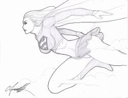 1girls black_and_white chris_foulkes curvaceous curvy curvy_body curvy_female curvy_figure dc dc_comics female female_only hourglass_figure kara_danvers kara_zor-el light-skinned_female light_skin solo solo_female supergirl superman_(series) tagme uncolored voluptuous