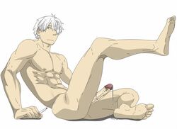 1boy cum ginko male male_only muscle mushishi smoking solo