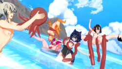 1boy 3d 4girls bathing_suit beach braided_hair breasts buffpup_(vtuber) female furry group horny_female indie_virtual_youtuber koikatsu raccoon_girl renhentai shinect_(callie_forniya) snuffy snuffy_(luciel) techycutie tentacle vchiban virtual_youtuber vtuber werewolf wolf_girl wolf_humanoid