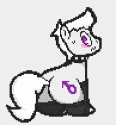 ass collar femboy leg_warmers male_focus male_only my_little_pony nervous_sweat pony rumblebee16 snow snowponi spiked_collar white_hair