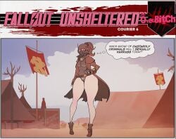 1girls armor big_breasts comic fallout female female_focus helmet page_6 ponytail post_apocalyptic punk_girl survivor the_courier thekite thick_thighs unsheltered wide_hips yuri