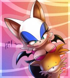 anthro bat blush boob_hat fox heart imminent_sex larger_female nancher older_female rouge_the_bat seduction seductive sonic_(series) sonic_the_hedgehog_(series) tails younger_male