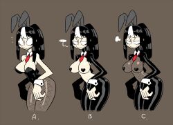 ... 1girls black_heart_pasties black_pasties bunnysuit crap-man fake_animal_ears mob_face noss_the_nosferatu_(crap-man) original original_character pasties rariatto_(ganguri) red_tie reverse_bunnysuit tie two_tone_hair