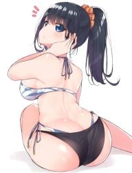 bikini blue_eyes female female_focus looking_back miya_ur ssss.gridman swimsuit tagme takarada_rikka