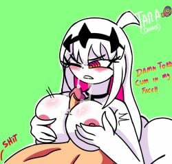 1boy 1girls ass big_ass big_breasts breasts cum_on_face cumming eddsworld female friday_night_funkin humanoid large_breasts nikusa_(sugarratio) paizuri penis simple_background taradraws titjob tits tord_(eddsworld) white_skin