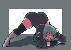 ass big_ass escroto_mojado female gordito green_hair ho_chi_ming! jack-o_pose kasaneru_(character) portal robot