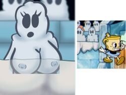 anthro background_character breasts cuphead:_the_delicious_last_course cuphead_(game) female humanoid humor joke ms._chalice snow snowwoman solo video_games weirdkoaladream