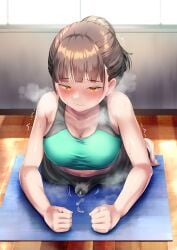 1futa ayanakitori bangs barefoot big_breasts big_penis blush breasts brown_hair clothed clothing cum cum_in_clothes cum_through_clothes cumshot dickgirl dry_humping ejaculation erection erection_under_clothes fully_clothed futa_only futanari hands-free handsfree_ejaculation human intersex light-skinned_futanari light_skin masturbation masturbation_through_clothing on_stomach orgasm orgasm_without_stimulation penis penis_bulge penis_under_clothes prone rubbing rubbing_penis short_hair solo spontaneous_ejaculation spontaneous_orgasm sport sports_bra sweat tenting yellow_eyes yoga yoga_mat yoga_pants