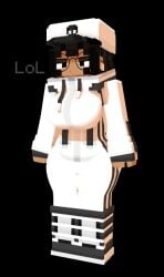 1girls 3d alternate_costume alternate_outfit arthur32 big_breasts black_hair breasts caption clothed clothing ear_piercing fea_(arthur32) female female_only glasses goth hat jumpsuit mine-imator minecraft original original_character piercing solo thick_thighs wide_hips