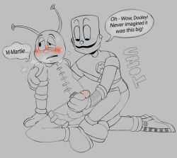 1robot 2boys artist_request gay handjob shy tagme the_dooley_and_pals_show