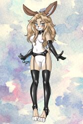 absurd_res commission digital_media_(artwork) el_oztoatl furry furry_only garter_belt garter_straps latex latex_gloves original original_character rabbit rabbit_ears rabbit_girl thighhighs