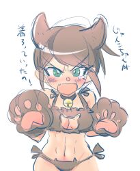 asahina_aoi bikini blush cat_lingerie cat_paws danganronpa danganronpa:_trigger_happy_havoc danganronpa_1 embarrassed female_only hiraga_na keyhole_bra straight_hair tanned tanned_female tanned_skin