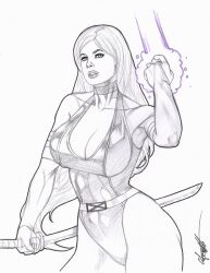 1girls betsy_braddock chris_foulkes curvaceous curvy curvy_body curvy_female curvy_figure female female_only hourglass_figure light-skinned_female light_skin marvel marvel_comics psylocke solo solo_female straight_hair tagme voluptuous x-men