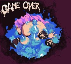 2d anal anal_penetration animated clothed_sex defeated drowned drowning drowning_in_cum dying female game_cg game_over game_over_screen gif goo goo_(disambiguation) goo_creature goo_monster goo_tentacles helpless monster partially_submerged penetration pixel_art purple_hair rape reisen_udongein_inaba ripped_clothing slime slime_monster slime_tentacle tagme takorin tentacle tentacle_in_ass tentacle_in_pussy tentacle_on_female through_wall touhou udonge_in_interspecies_cave vaginal_penetration