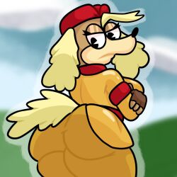 pilot saluki (cuphead) from cuphead (game) by lewdewott