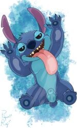 absurd_res alien animal_genitalia balls disney experiment_(lilo_and_stitch) genitals hi_res lilo_and_stitch looking_at_viewer male male_only sheath stitch stitch_(lilo_and_stitch) the_purple_wolf_guy tongue