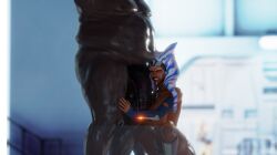 1boy 1girls 3d ahsoka_tano alien alien_girl big_penis dark-skinned_male fat_man female gildagriffon interracial interspecies lipstick male older_male orange_skin penis selfie space star_wars star_wars_rebels togruta