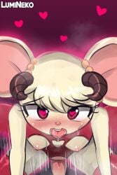 <3_eyes 2022 anthro blonde_hair blush bodily_fluids breasts clothed clothing duo erection female female_penetrated first_person_view fur genital_fluids genitals hair heart horn hybrid looking_at_viewer lumineko male male/female male_penetrating male_penetrating_female male_pov mammal mouse murid murine nipples open_clothing open_mouth penetration penile penile_penetration penis penis_in_pussy pussy pussy_juice rodent saliva sex simple_background sweat tongue tongue_out vaginal_penetration vaginal_penetration white_body white_fur yellow_body yellow_fur