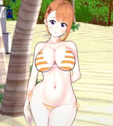 1girls 3d beach bikini female female_only mieruko-chan solo yurikawa_hana