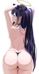 1girls ass backside ellier23 female female_only hololive hololive_english hololive_myth huge_ass long_hair ninomae_ina'nis panties seductive solo solo_female virtual_youtuber