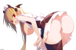 alternate_version_available ass breasts caught demon demon_girl disgaea disgaea_3 exposed_ass exposed_breasts large_breasts maid maid_uniform nanozenzen nippon_ichi_software peeping salvatore undressing