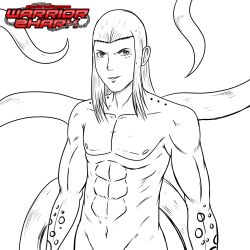 abs birthmarks blacksquid censored censored_penis goth holland_earth_stories_(series) long_hair male_only markings muscular muscular_male sabino_69_stories shoulder_length_hair tentacle unused_design warrior_zhark