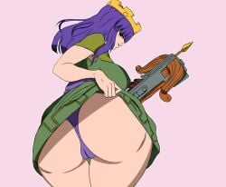 1girls against_natural_surface against_surface archer_queen_(clash_of_clans) arrow ass big_ass big_breasts big_butt breasts cameltoe clash_(series) clash_of_clans clash_royale clothed clothed_female clothing crossbow crown female fully_clothed fully_clothed_female grabbing_ass huge_ass huge_breasts looking_at_viewer looking_back looking_back_at_partner penetration presenting_hindquarters presenting_pussy purple_hair queen seductive self_upload sideboob skirt skirt_lift solo supercell tomatt0 weapon