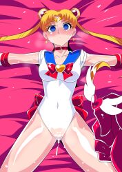 1girls bishoujo_senshi_sailor_moon blonde_hair blue_eyes clothing empty_eyes mind_control sailor_moon small_breasts tears usagi_tsukino warabimochi