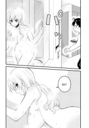 ass bare_ass bath bathing blush breasts bubble_butt completely_nude curvy_body curvy_figure curvy_hips fat_ass hajimete_no_gal hashiba_junichi huge_ass large_ass large_breasts legs manga nude official_art shower showering teenage teenage_boy teenage_girl teenager thick_ass washing_hair yame_yukana