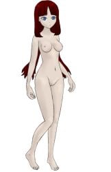 1girls blue_eyes female female_only genshin_impact girl middle_eastern middle_eastern_female naked_female nilou_(genshin_impact) nude pale_skin persian_female red_hair small_breasts solo standing toukahemo woman