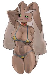 brown_fur edited green_eyes gudlmok99 lopunny nintendo partially_clothed pokémon_(species) pokemon pokemon_(species) rabbit solo_focus