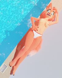 1girls 3d 3d_(artwork) 4_fingers 4_toes anthro blender_(software) breasts canid canine diane_foxington digital_media_(artwork) dreamworks erect_nipples eyebrow_piercing facial_piercing feet female female_only fingers fox fur genitals karasik looking_at_viewer looking_pleasured mammal medium_breasts nipple_piercing nipples panties panties_only piercing pool pussy solo solo_female the_bad_guys toes water