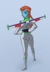 2d alien alien_girl alien_princess ass blue-skinned_female blue_skin buzz_lightyear_of_star_command disney looking_at_viewer looking_back mira_nova pixar space_ranger