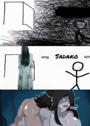 0cyclop 1boy 1girls animated black_hair comic doggy_style from_behind ghost ghost_girl long_hair meme omg_hi! ring sex shorter_than_10_seconds shorter_than_30_seconds sound tagme the_ring video yamamura_sadako