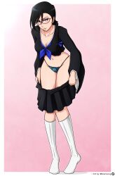 bleach clothed lisa_yadomaru mistowing panties skirt_down skirt_pull string_panties tagme undressing yadoumaru_lisa