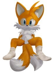 1boy anitwenty anthro balls ballsack blue_eyes cub erection fluffy_tail foreskin fox humanoid_penis intact looking_at_viewer male male_only nude_male orange_fur partially_retracted_foreskin penis penis_vein presenting presenting_penis scrotum smooth_penis socks socks_only solo sonic_(series) sonic_the_hedgehog_(series) spread_legs tails testicles uncut young