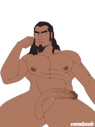 1boy areola avatar_legends bara beard big_balls big_penis blue_eyes brown_hair bulge dilf erect_nipples hard_nipples male male_nipples male_only muscles muscular nipples skin smooth_skin solo the_legend_of_korra tonraq vansbeab water_tribe