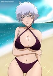 1girls bleach clothed kotetsu_isane mistowing solo solo_female swimsuit