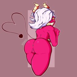 anus ass ass_focus asshole big_ass big_butt brawl_stars butt_focus colette_(brawl_stars) demon demon_girl demon_tail demon_wings eyelash female female_only girl hair_over_one_eye horns pussy red_skin steamjek_(artist) tail thick thick_ass thick_thighs trixie_colette_(brawl_stars) vagina white_hair wings