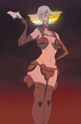 1girls breasts female_only kill_la_kill kiryuuin_ragyou light-skinned_female light_skin nudist_beach_uniform slb solo solo_female