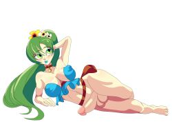 1futa alternate_costume balls big_balls big_breasts big_penis bikini blue_bikini blue_lips blue_swimsuit bottomless breasts clothed clothing collar daysy erection fire_emblem fire_emblem:_the_blazing_blade fire_emblem_heroes flower flower_in_hair futa_only futanari green_eyes green_hair huge_balls human large_areolae laying_down light-skinned_futanari light_skin long_hair lyn_(fire_emblem) lyn_(summer)_(fire_emblem) mostly_nude nintendo nipples official_alternate_costume on_side penis solo solo_futa source_request swimsuit thick_thighs wide_hips