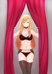 1girls 2022 blonde_hair breasts choker female female_only garter_belt garter_straps gyaru kitagawa_marin lingerie long_fingernails looking_at_viewer seductive smile solo sono_bisque_doll_wa_koi_wo_suru standing underwear xorez