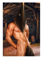 bulge covered_crotch covered_face half-erect male_only monster muscles muscular muscular_male pyramid_head qai_san serial_killer silent_hill silent_hill_(film) silent_hill_homecoming solo