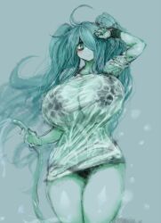 2b213 large_breasts mei_(2b213) underwear wet_clothes wet_shirt