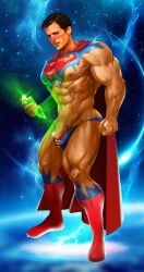 actor bulge celebrity clark_kent dc dc_extended_universe embarrassed flustered gay henry_cavill in_character justice_league kal-el kryptonite looking_at_viewer male_only muscles muscular muscular_male penis_peek qai_san ripped_clothing superman veiny_penis