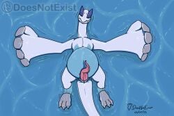 animal_genitalia animal_penis anus beak bedroom_eyes belly big_tail blue_body blue_skin cetacean_penis claws countershading digital_media_(artwork) doesnotexist feral genital_slit genitals grey_body grey_skin hi_res leg_markings legendary_pokémon looking_at_viewer lugia lying male markings musclegut narrowed_eyes nintendo on_back partially_submerged pecs penis pink_penis pokemon pokemon_(species) reverse_countershading seductive signature slit smile smiling_at_viewer smirk socks_(marking) solo styrm_(doesnotexist) subscribestar tapering_penis toe_claws video_games water watermark white_body white_skin wings