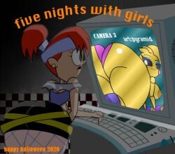 2girls comic dexter's_laboratory dexter's_mom five_nights_at_freddy's multiple_girls pyramid_(artist) tagme toy_chica_(eroticphobia) toy_chica_(fnaf)